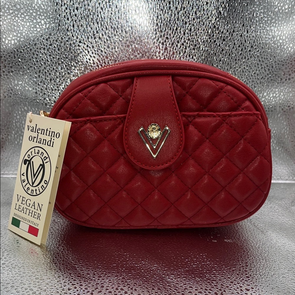 (NEW) Valentino Orlandi Red Quilted Bag